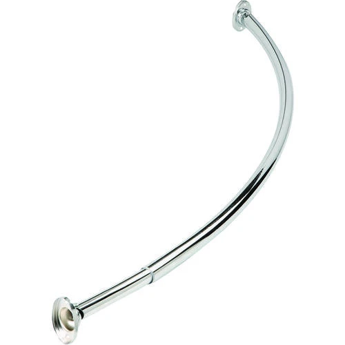 Simple Spaces SD-CSR-CH Shower Curtain Rod, 13-1/2 Lb, 52 To 72 In L Adjustable, 1 In Dia Rod, Steel, Chrome