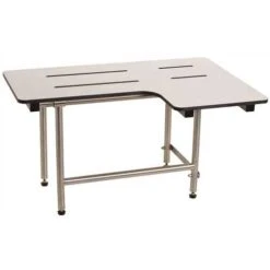 WingIts WSLX320225PWREV 32 In. X 22-1/2 In. Reversible L-Shaped Shower Seat, White