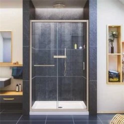 DreamLine SHDR-0948720-04 Infinity-Z 44 To 48 In. X 72 In. Semi-Frameless Sliding Shower Door In Brushed Nickel