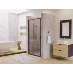 Coastal Shower Doors P24.66O-C Paragon 24 In. To 24.75 In. X 66 In. Framed Pivot Shower Door In Black Bronze With Clear Glass