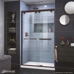 DreamLine SHDR-1648760-06 Encore 44 To 48 In. X 76 In. Semi-Frameless Bypass Shower Door In Oil Rubbed Bronze