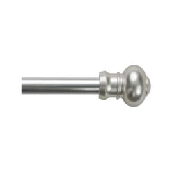 Kenney KN361/19NP Ashby Cafe Curtain Rod, Silver Satin, 48 To 84-In.