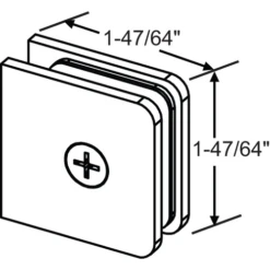 Brixwell 22-262bnk Brass Shower Glass Clamp Round Corner Brushed Nickel WalL-TO-Glass, HolE-In Glass Style