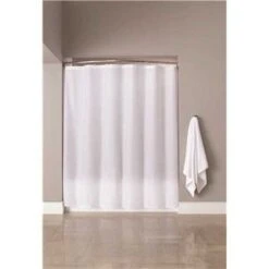 FOCUS HBB31PLW0172 6 Ft. X 6 Ft. White Nylon Shower Curtain