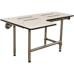 WingIts WSLX280225PWREV 28 In. X 22-1/2 In. Reversible L-Shaped Phenolic Shower Seat, White