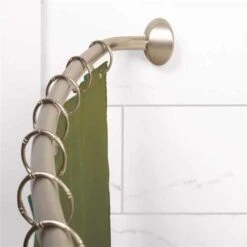 Premier 35603BNIL 44 In. - 72 In. Neverrust Adjustable Curved Shower Rod Concealed Mount In Brushed Nickel