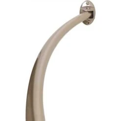 Premier 9PRBNIL12 60 In. Never Rust Permanent Mount Curved Shower Rod In Brushed Nickel