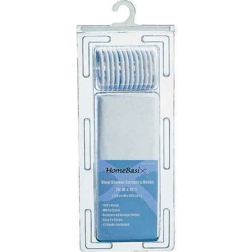 Simple Spaces SD-626WH-3L Shower Curtain, PVC/Vinyl, White, White