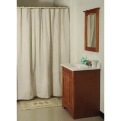 Simple Spaces SD-MCP01-B3L Shower Curtain, Vinyl, Beige, Beige