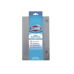 CLOROX MSI008336 Shower Curtain 72" H X 72" W Gray Fabric Gray