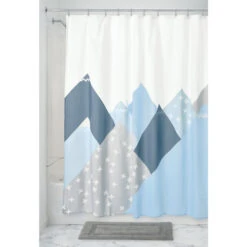 IDesign 75160 Shower Curtain 72" H X 72" W Blue Polyester Blue