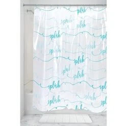 IDesign 74840 Shower Curtain 72" H X 72" W Blue PEVA Blue