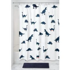 IDesign 75210 Shower Curtain 72" H X 72" W Blue Polyester Blue