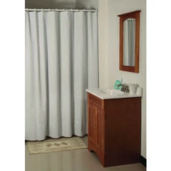 Simple Spaces SD-MCP01-W3L Shower Curtain, Vinyl, White, White