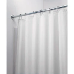 IDesign 14662 Shower Curtain 78" H X 54" W White Solid Polyester White