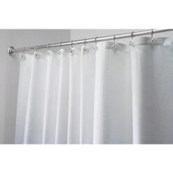 IDesign 22880 Shower Curtain 54" H X 78" W White Carlton Polyester White