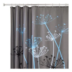 IDesign 37221 Shower Curtain 72" H X 72" W Gray Thistle Polyester Gray