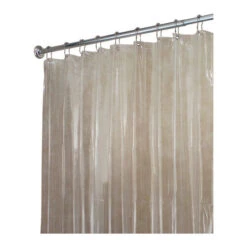 IDesign 14581 Shower Curtain Liner 72" H X 96" W Clear Solid Vinyl Clear