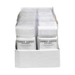 J & M Home Fashions 7576 Shower Curtain 72" H X 70" W White Or Clear Stripes Plastic White Or Clear