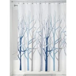IDesign 45022 Shower Curtain 72" H X 72" W Multicolored Forest Polyester Multicolored