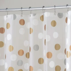IDesign 32280 Shower Curtain 72" H X 72" W Multicolored Metallic Gilly Dot PEVA Multicolored