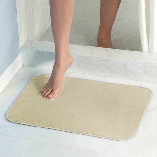IDesign 16210 Bath Mat InterDry 24" L X 18" W Wheat Microfiber Polyester Wheat