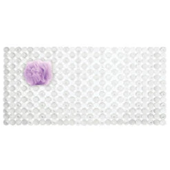 IDesign 80310 Bath Mat Orbz 27" L X 14" W Clear Plastic Clear