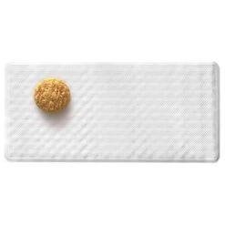 InterDesign 80931 Bath Mat Chelsea 36" L X 17" W White Rubber White