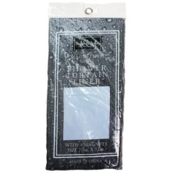 J & M Home Fashions 7614 Shower Curtain Liner 70" H X 72" W Light Blue Solid Vinyl Light Blue