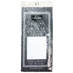 J & M Home Fashions 7612 Shower Curtain Liner 70" H X 72" W White Solid Vinyl White
