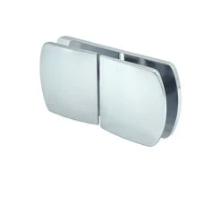 Brixwell C-R180Y-C Cambered Face Glass-To-Glass Clip 180 Degree "Y" Clip Polished Chrome
