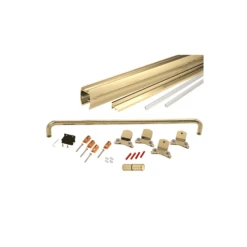 CRL CK386060BGA Brite Gold Anodized 60" X 60" Cottage CK Series Sliding Shower Door Kit With Clear Jambs For 3/8" Glass