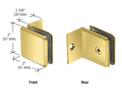 CRL BGC037ULBR Unlacquered Brass Fixed Panel Beveled Clamp With Small Leg