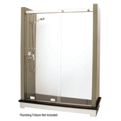 CRL ESS760CH Chrome 60" Basic 180 Degree Squared Style Essence Kit With Header