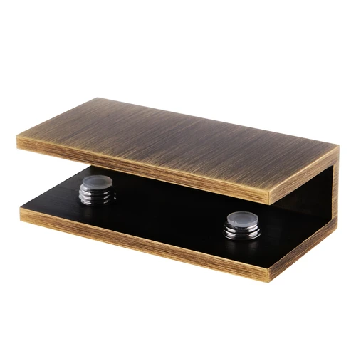 CRL NDC4ABR Antique Brass No-Drill Fixed Panel Glass Clamp