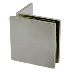 CRL SGC037BN Brushed Nickel Fixed Panel Square Clamp With Small Leg