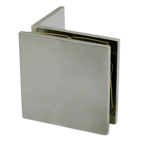 CRL SGC037BN Brushed Nickel Fixed Panel Square Clamp With Small Leg