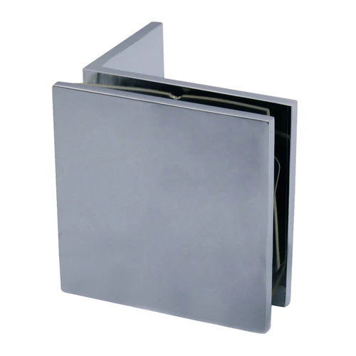 CRL SGC037BSC Brushed Satin Chrome Fixed Panel Square Clamp With Small Leg