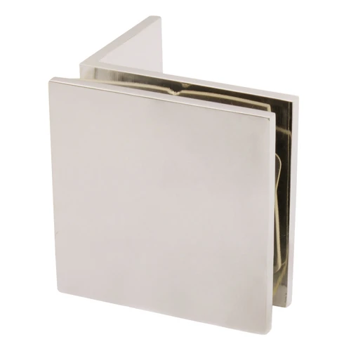 CRL SGC037PN Polished Nickel Fixed Panel Square Clamp With Small Leg