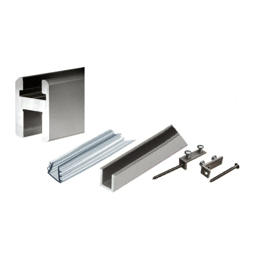 CRL SQH980BN Brushed Nickel Flat/Flat Profile Deluxe Shower Door Header Kit - 95"