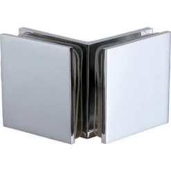Brixwell 22-258bch Square Shower Clamp Glass To Glass Bright Chrome 90-Degree For Glass 8-12mm Size 50x50mm