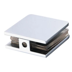 Brixwell 22-262bch Brass Shower Glass Clamp Round Corner Bright Chrome WalL-TO-Glass, HolE-In Glass Style