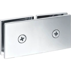 Brixwell 22-264bch Brass Shower Glass Clamp Square Glass To Wall Large Leg 180-Degree 103x50mm Bright Chrome