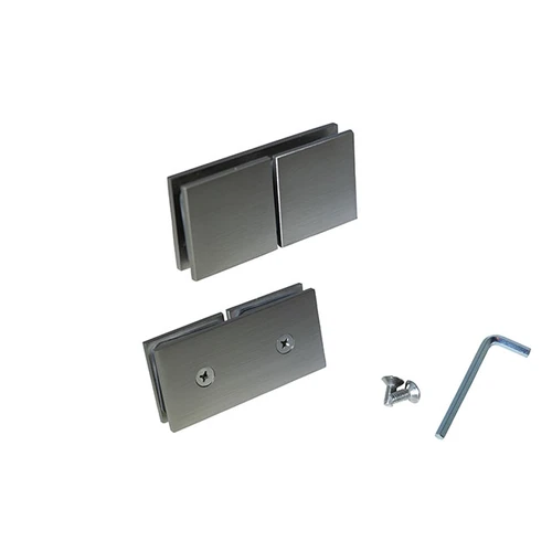 Brixwell 22-264bnk Brass Shower Glass Clamp Square Glass To Wall Large Leg 180-Degree 103x50mm Brushed Nickel